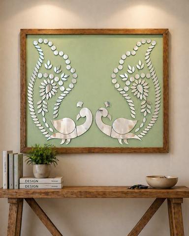 Big Size Peacock Mirror Stencil for Lippan Art – Event & Wall Decor-1397