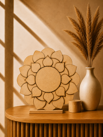MDF Rangoli Base cutout for Lippan Art | Mirror Work DIY Craft Board 3mm-405