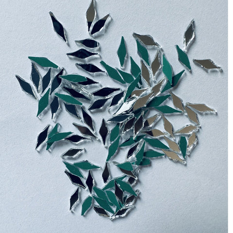 Leaf Petal Shape Silver Mirror for Lippan Art & Craft Work Ex-36