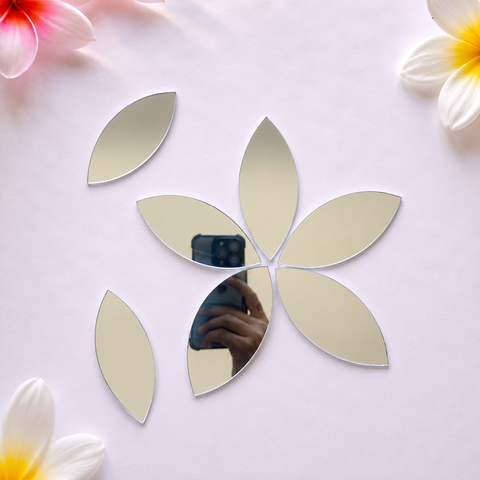 Leaf Petal Shape Silver Mirror for Lippan Art & Floral Designs-Ex-55