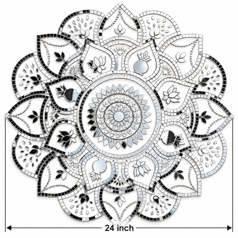 Transparent Paper Mirror Rangoli – Ready-Made Decorative Mirror Rangoli for Décor ST-39