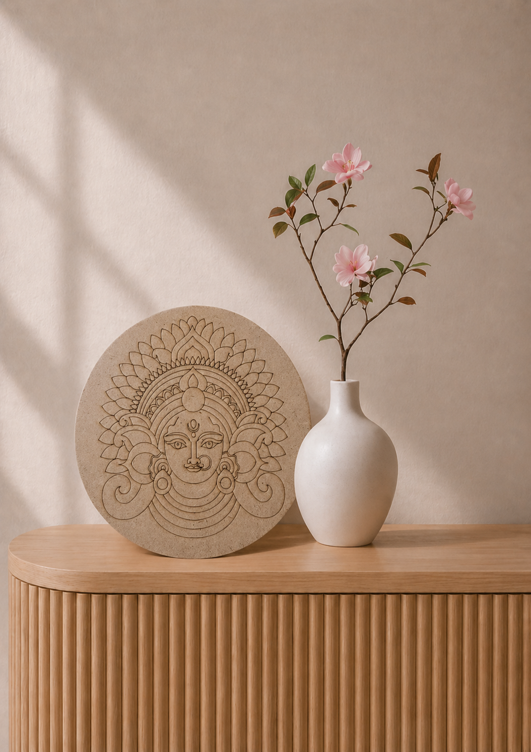 MDF Premarked round durga maa-439