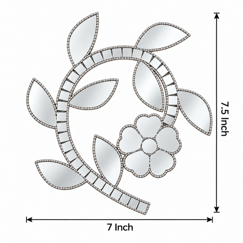 Ready to Use Floral Mirror Lace Patch on Transparent Sheet – Repeatable Border Design with Silver or Golden Border Option