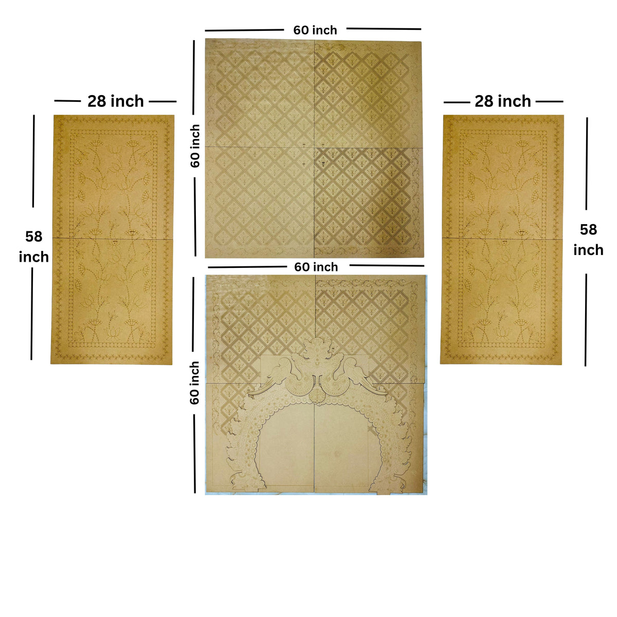 Peacock Arch MDF Wedding Backdrop Panel Set for Event Decoration-779