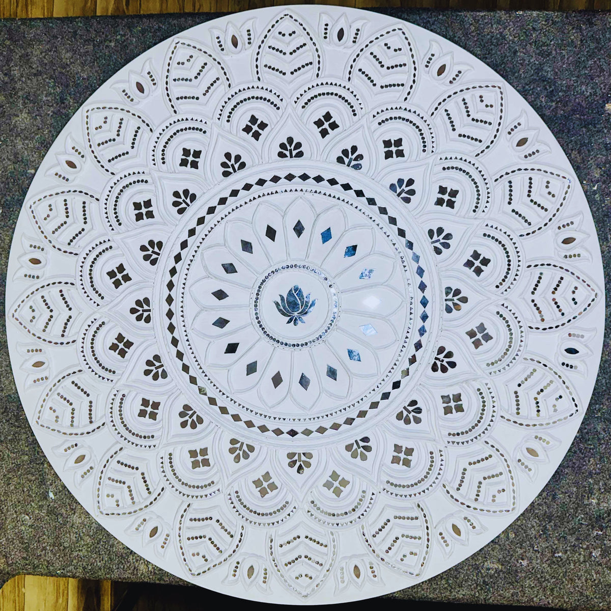 Premarked Mandala MDF Board for Lippan Art & Mirror Work-781
