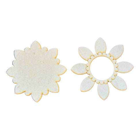 Sunflower Shape MDF Candle Holder-783