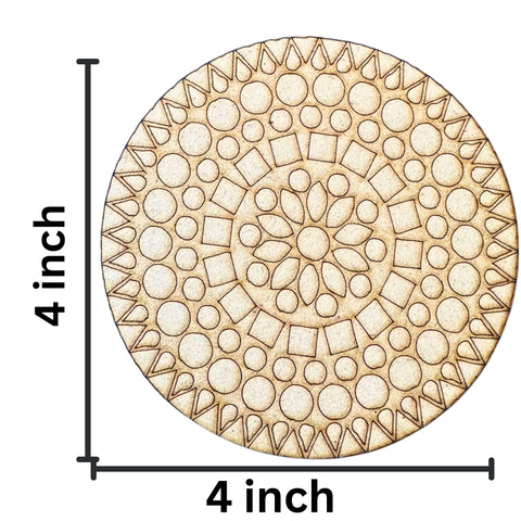 Floral Mandala MDF Tea Coaster Base Lippan Art-784