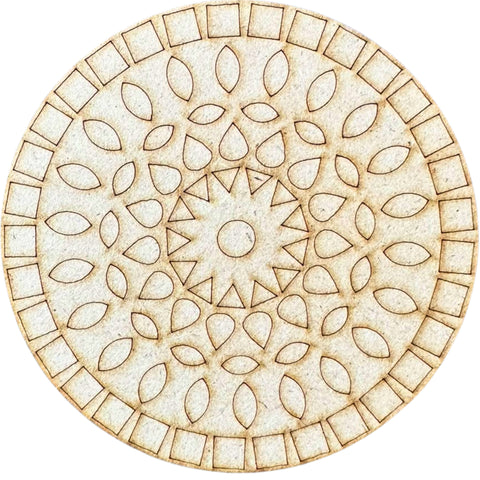 Mandala Pattern MDF Tea Coaster  Mirror Work-787