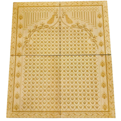 Premarked MDF Peacock & Lotus Backdrop Panel for Ganpati Decoration, Lippan Art & Event Decor-796