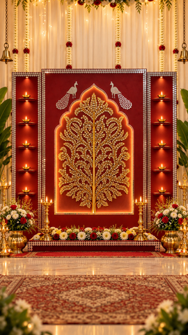 Tree of Life Mirror Work Ready Piece – Decorative Wall Décor - BAPS-101