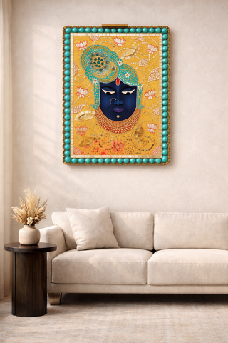 Shreenathji Wall Decor Frame (with mirrors)-423