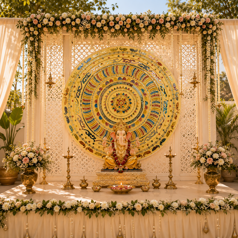 Decorative Premarked round mdf (with mirrors) - 523