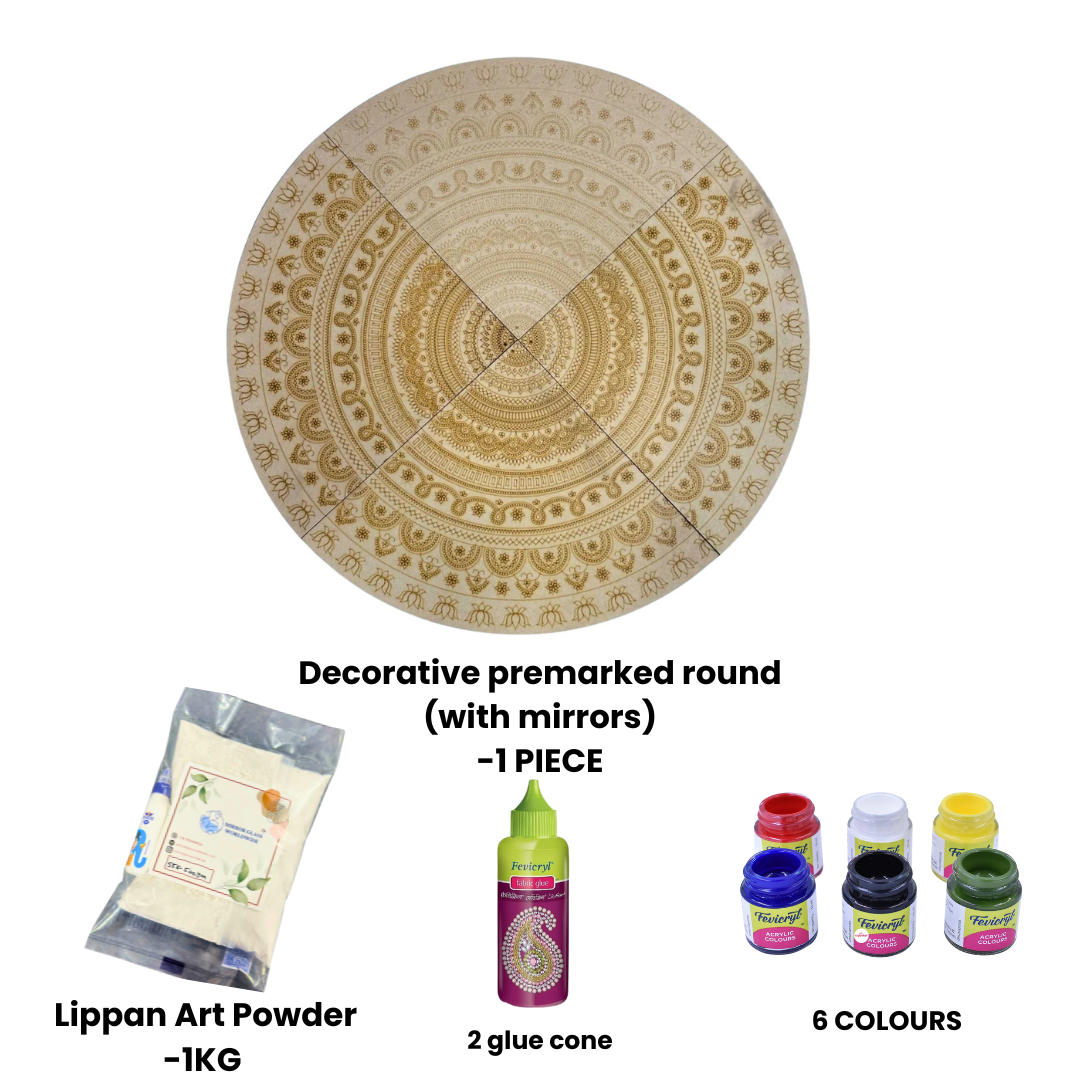 Decorative premarked round mdf (with mirrors)-525 Mosaic kit-1635