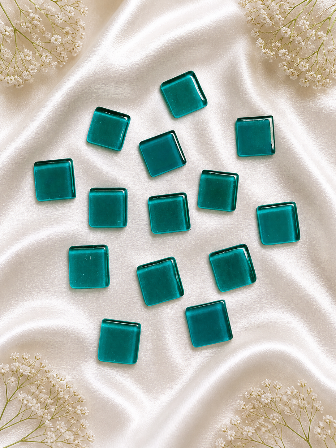 SQUARE SHAPE TURQUOISE DARK COLOUR MOSAIC TILES-530