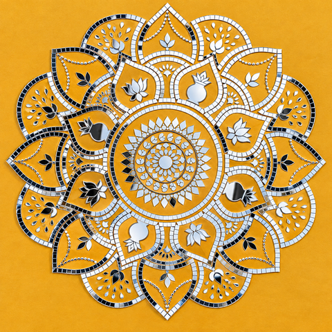Transparent Paper Mirror Rangoli – Ready-Made Decorative Mirror Rangoli for Décor ST-39