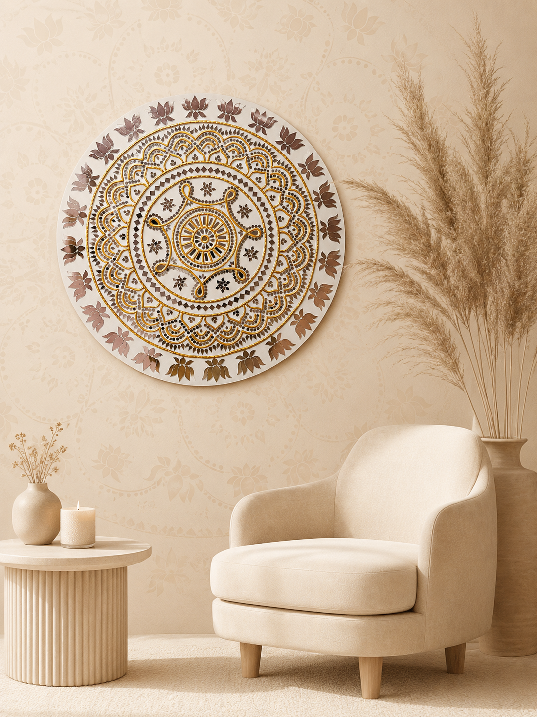 Decorative Premarked round mdf (with mirrors) - 551