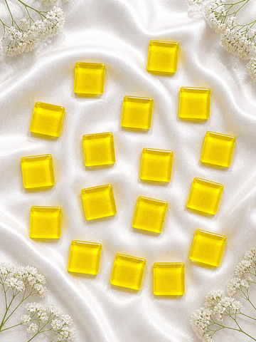 Glossy Square Bright Yellow Colour Mosaic Tiles-569