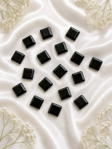 Glossy Square Solid Black Colour Mosaic Tiles-570