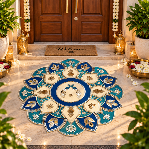 Decorative Rangoli Set – Multi-Piece Traditional Rangoli for Floor, Wall & Home Décor (Ready Piece)- BAPS-105