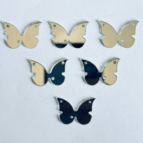 Silver & golden Acrylic Butterfly Mirror for Fabric Embroidery ( with holes ) A-213