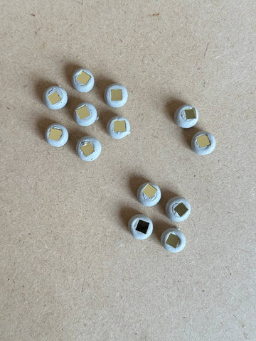 Golden Square Mirror Clay Decorative Beads-MG-12