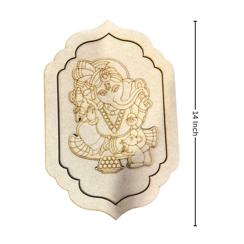 MDF Ganesh Ji Premarked Jharokha Board-617