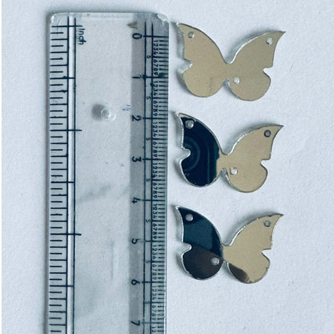 Silver & golden Acrylic Butterfly Mirror for Fabric Embroidery ( with holes ) A-213