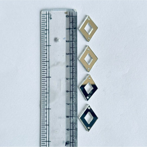 Silver & golden Acrylic Open Diamond Mirror for Fabric Embroidery (with holes ) A-204