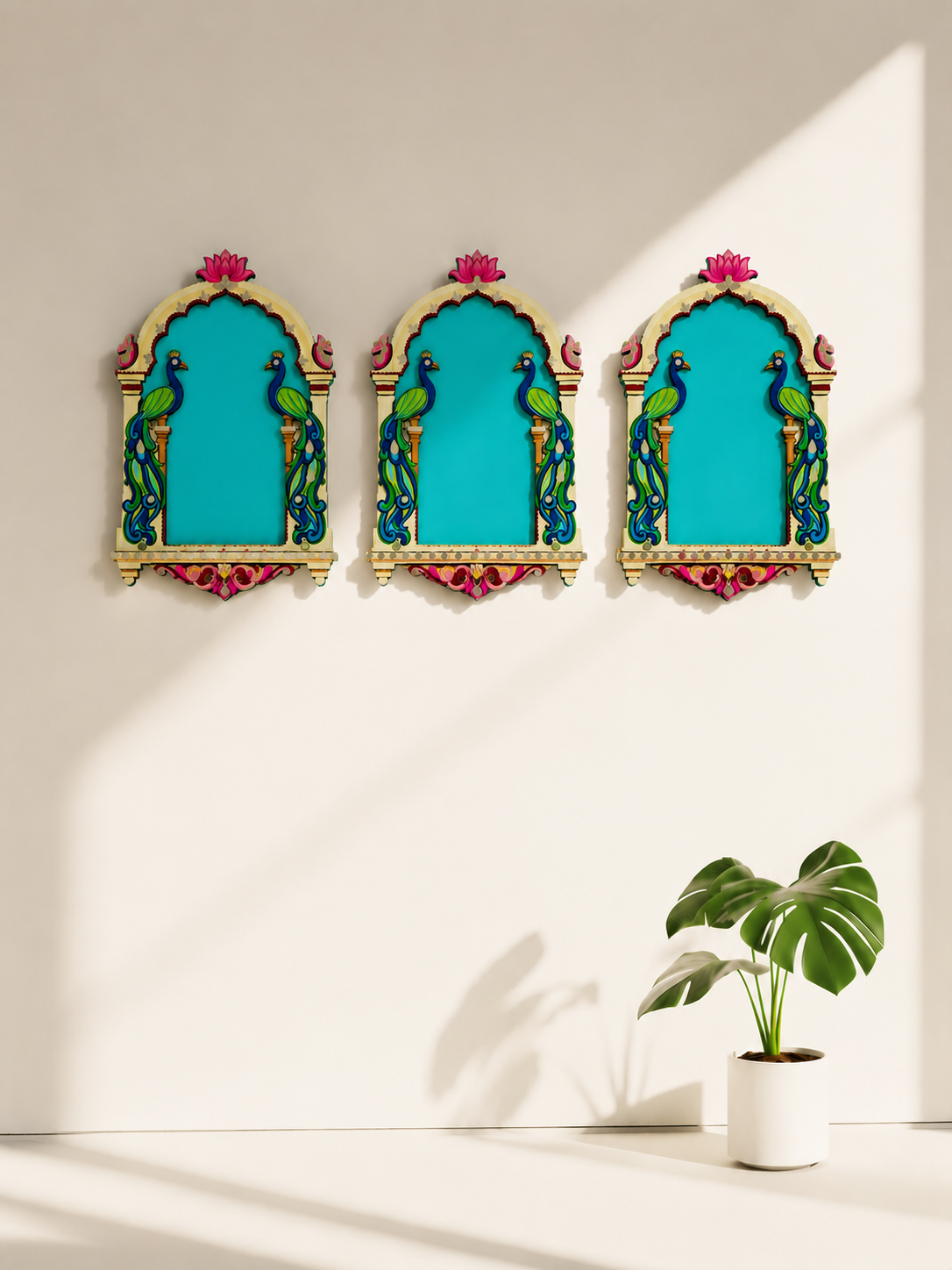 Premarked Peacock Design MDF Jharokha-685