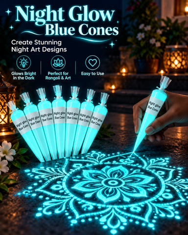 Blue Night Glow Glue Cone for Lippan Art, DIY Craft & Decoration –-701