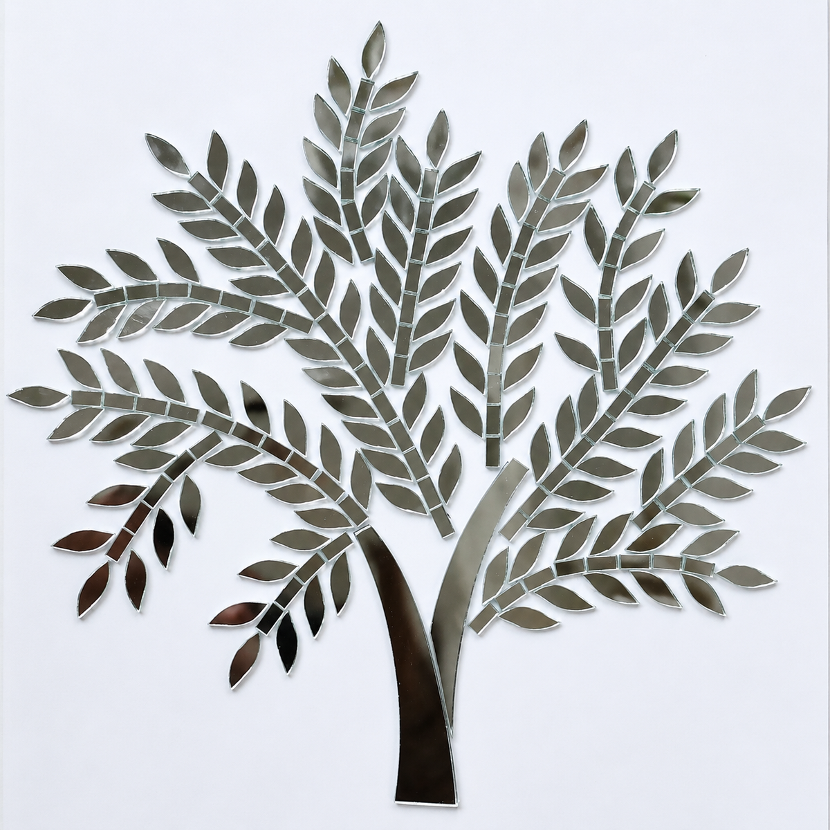 Tree Design Silver Mirror for Lippan Art & DIY Craft -831