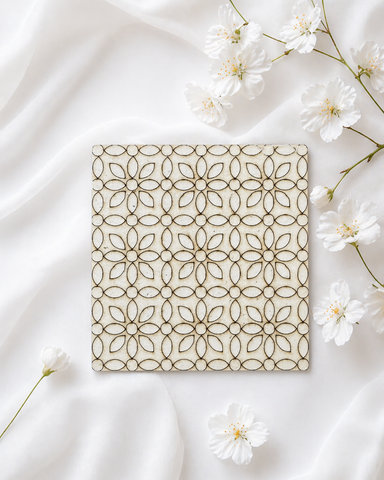 Premarked MDF Floral Pattern Wall Decor Base with Mirror Design for Lippan Art-713