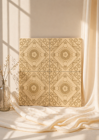 Kalash Mandala Premarked MDF Board Set (4 Parts) for Lippan Art-761