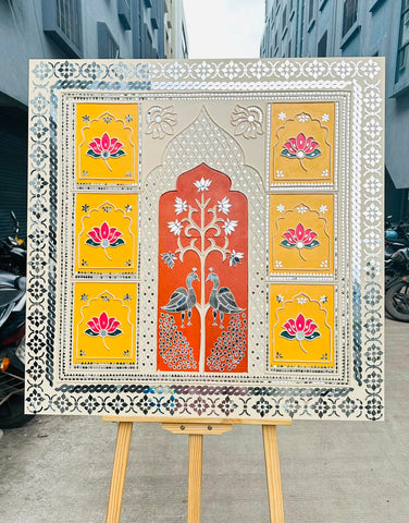 Royal Peacock MDF Wall Panel for Lippan Art & Mirror Work-592