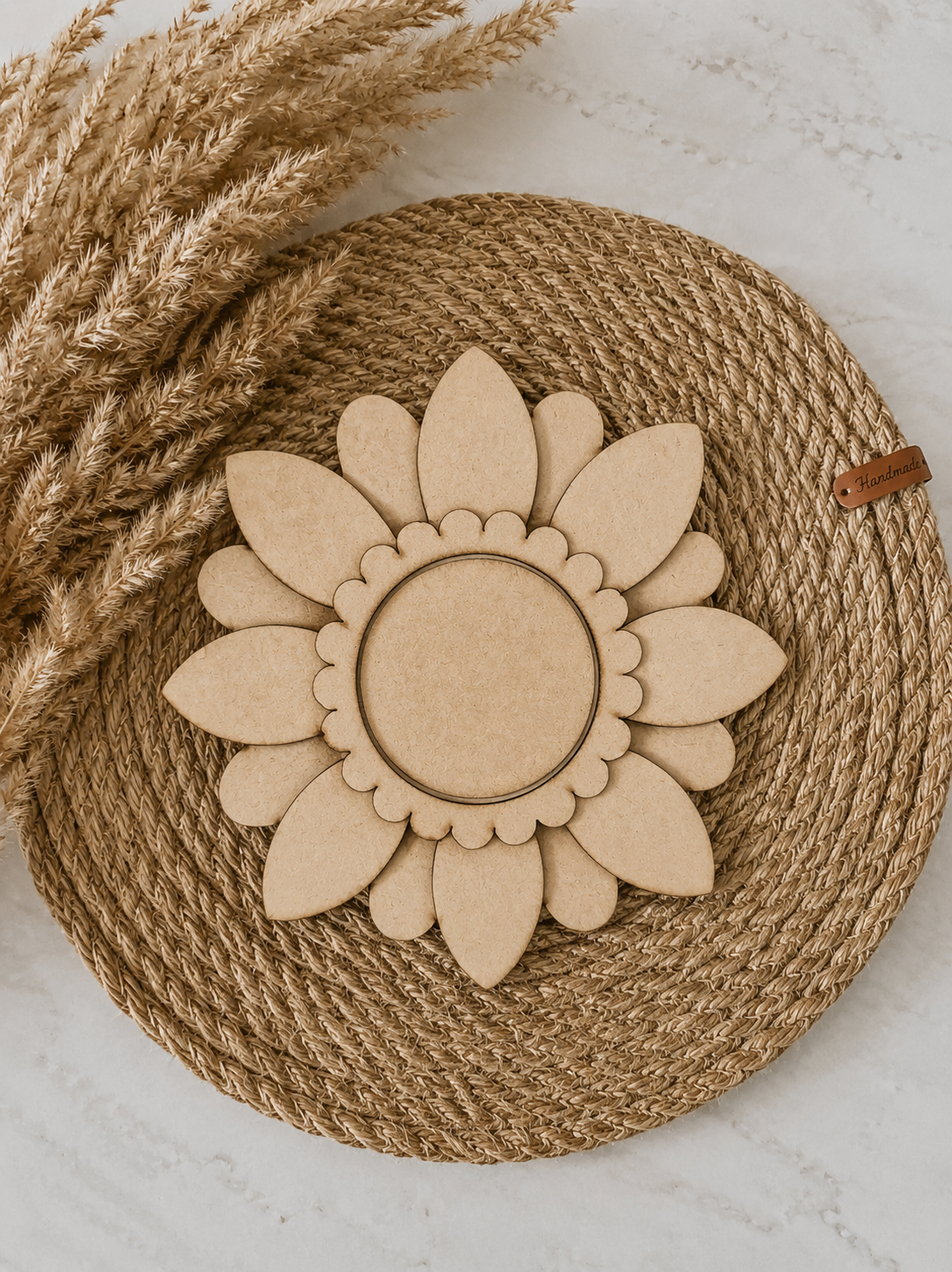 Sunflower Shape MDF Candle Holder-783