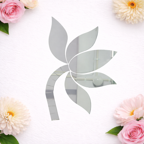 Fancy Lotus shape silver mirror (1287 - KM)