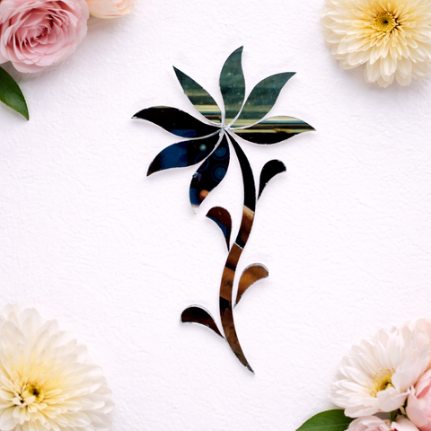 Elegant Petal Flower Stem Shape Silver Mirror-1401