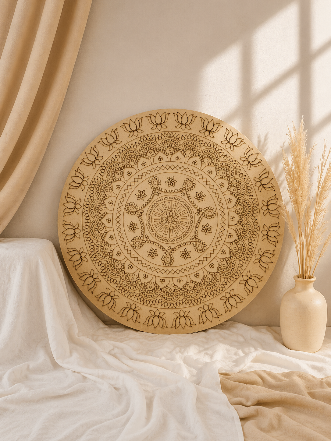 Decorative Premarked round mdf (with mirrors) - 551