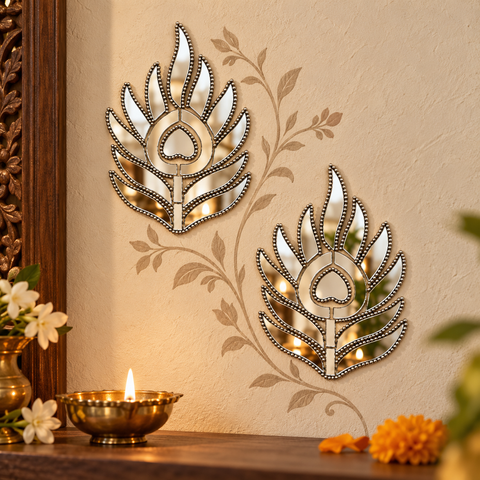 Peacock Feather Mirror Design on Transparent Sheet ST-56