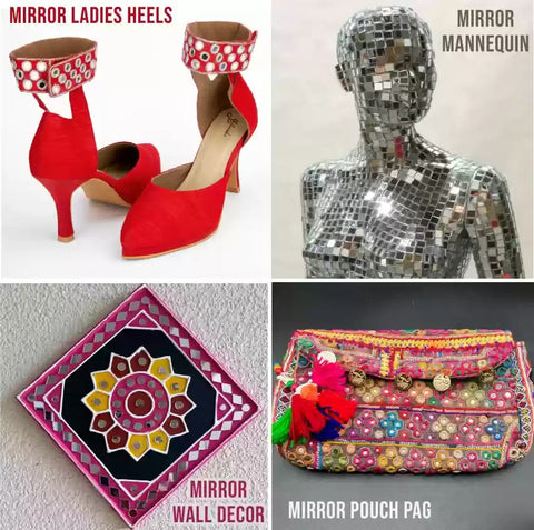 Golden round shape mirror for art (4mm to 50mm)