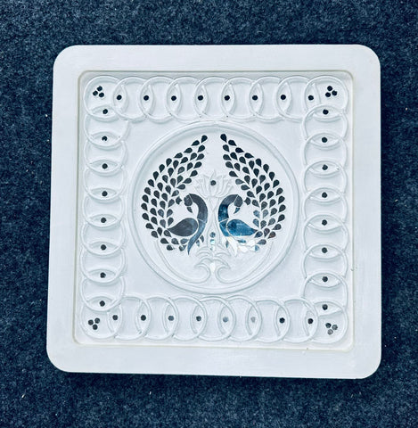 Premarked MDF Peacock Wall Decor Frame with Mirror Design-726 (2 pieces )