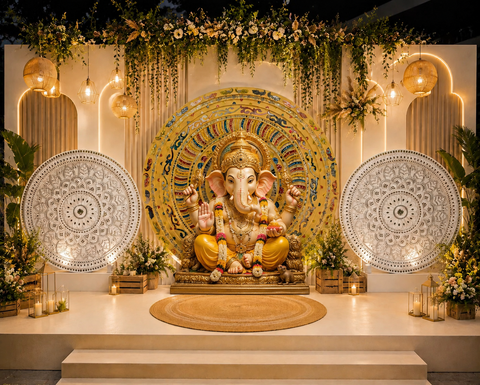 Premium Decorative MDF  with Mirror Set for Lippan Art-BAPS-18