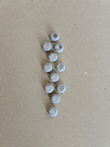 Silver Square Mirror Clay Decorative Beads MG-11