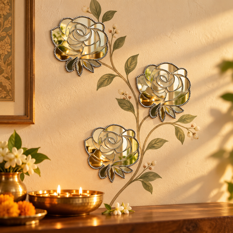 Rose Shape Mirror Ready Piece for Lippan Art & DIY Décor ST-55