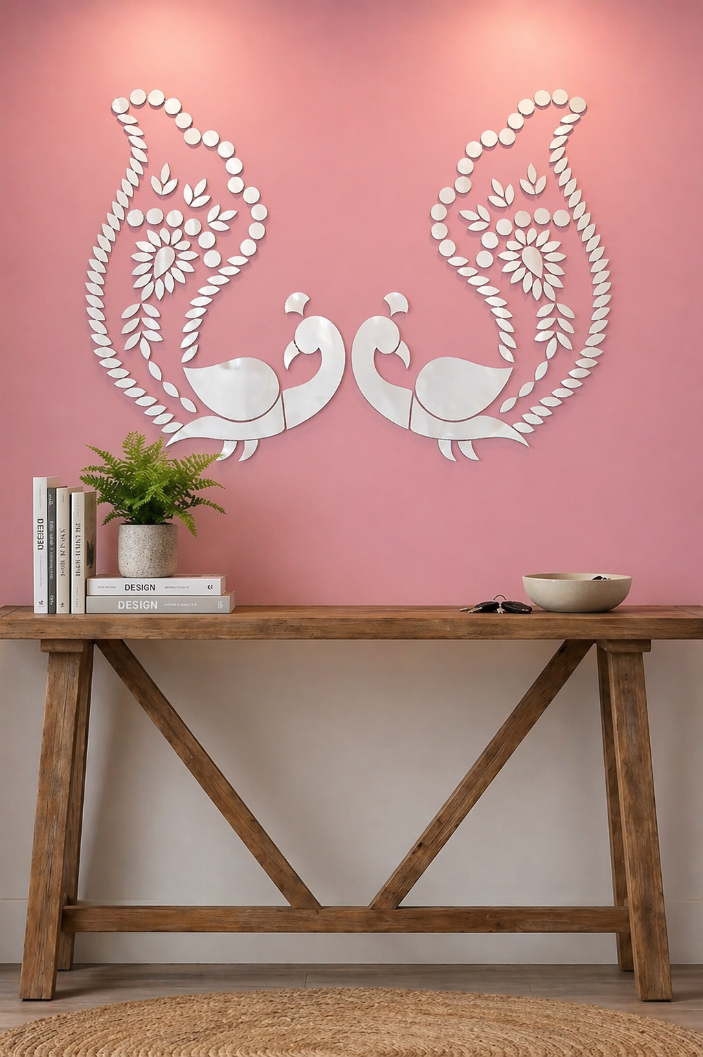 Big Size Peacock Mirror Stencil for Lippan Art – Event & Wall Decor-1397