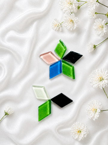 Mix Color Glossy Diamond Shape Glass Mosaic Tiles-698
