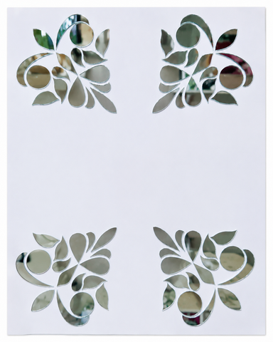 Floral Corner Silver Mirror Design for Lippan Art - 832
