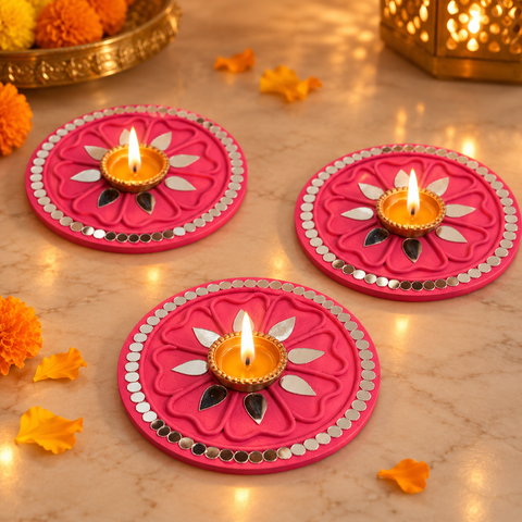 Ready-Made Round Mirror Décor Piece (Ready Piece)- BAPS-111