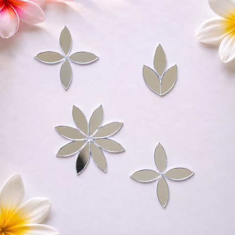 Floral Petal Shape Mirror Set for Lippan Art & Layered Flower Designs-Ex-53