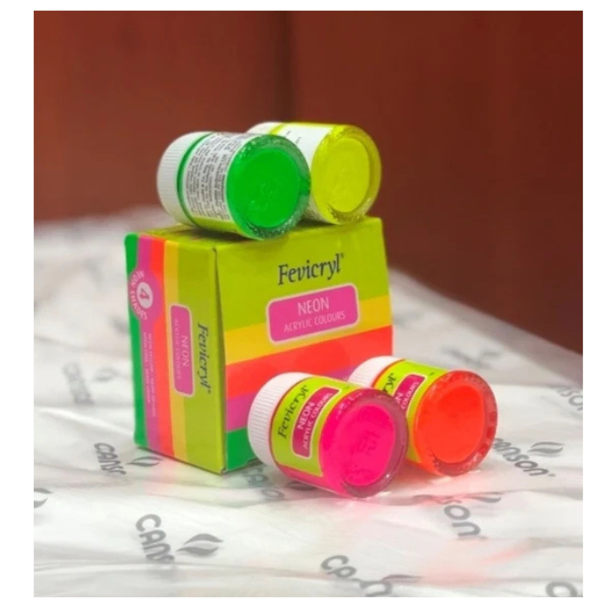 Fevicryl Neon Acrylic Colour Kit, 4 Shades, 15ml each -672